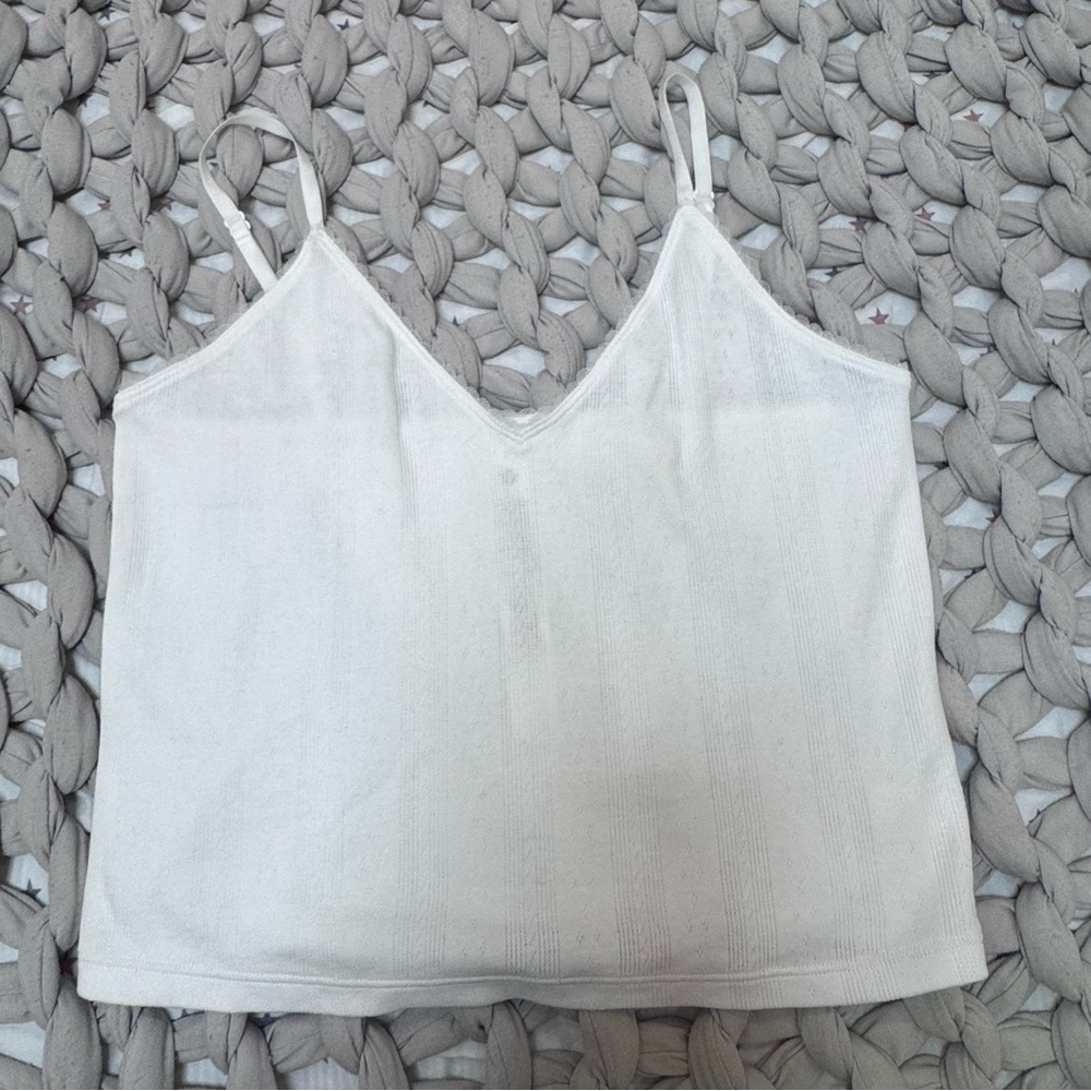 lululemon athletica White Ribbed V-Neck Camisole